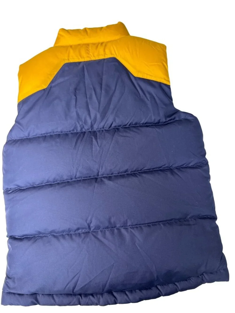 Ralph Lauren Childrens Reversible Puffer Vest Yellow/Navy Size 7 With Pockets